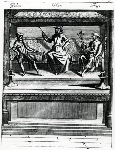 Woden, Thor e Friga da Wenceslaus Hollar