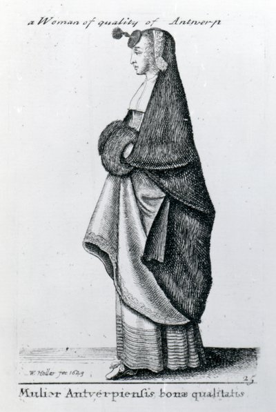 Donna di qualità di Anversa, 1643 da Wenceslaus Hollar