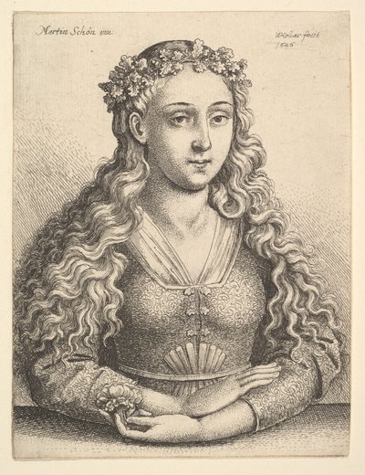 Donna con una Corona di Foglie di Quercia da Wenceslaus Hollar
