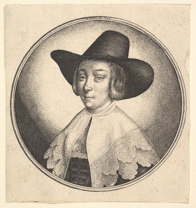 Donna con cappello a tesa larga da Wenceslaus Hollar
