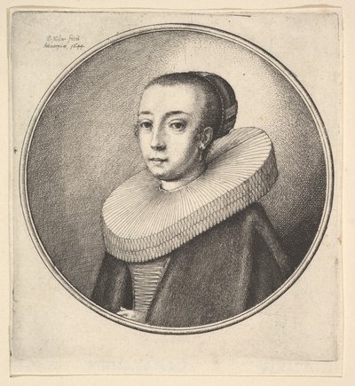 Donna con Collare di Pizzo Circolare da Wenceslaus Hollar