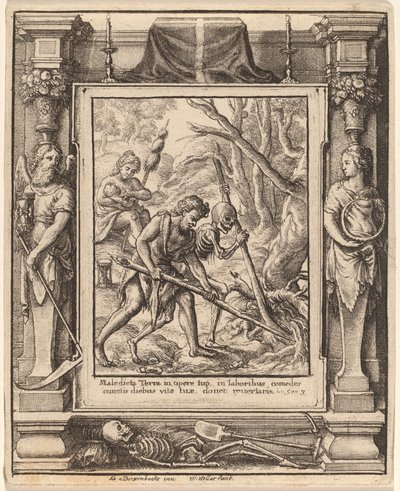 Quando Adamo scavava da Wenceslaus Hollar after Hans Holbein the Younger after Abraham van Diepenbeeck
