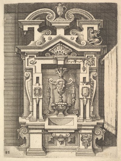 Progetto per un lavabo, Tavola 85 da Architectura di Dietterlin, 1598 da Wendel Dietterlin the Elder