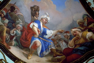 Affresco, sala principale del Castello di Ploskovice, Boemia, Repubblica Ceca da Wenzel Lorenz Reiner