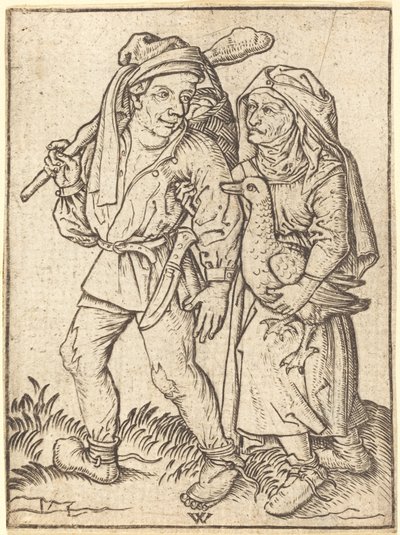 Contadino e Moglie con Oca da Wenzel von Olmutz after Master of the Housebook
