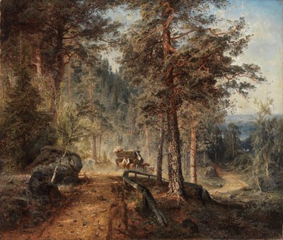 Strada in Häme in una calda giornata estiva, 1860 da Werner Holmberg