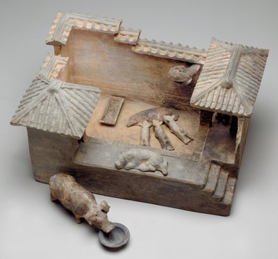 Modello funerario di un porcile (terracotta) da Western Han Dynasty Chinese School