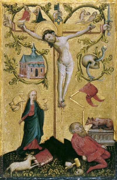 Cristo sulla croce come Redemptor Mundi da Westphalian Master