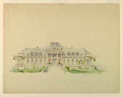 Elevazione frontale del Newport Country Club, Harrison Avenue, Newport, Rhode Island da Whitney Warren Jr.