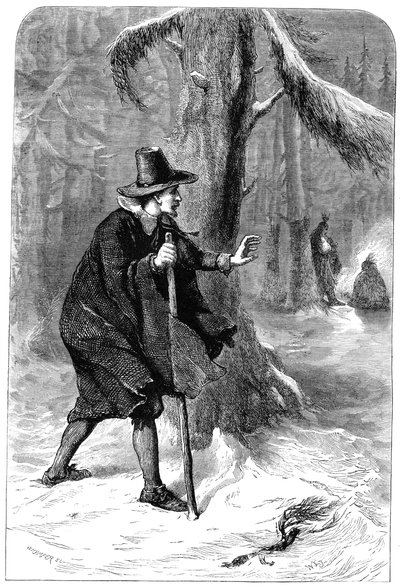 Roger Williams nella foresta, America, c1630s c1880 da Whymper