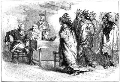Visita di Pontiac e degli indiani al maggiore Gladwin, 1763 da Whymper