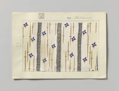 Campione di seta stampata, disegno Herbstwind da Wiener Werkstätte
