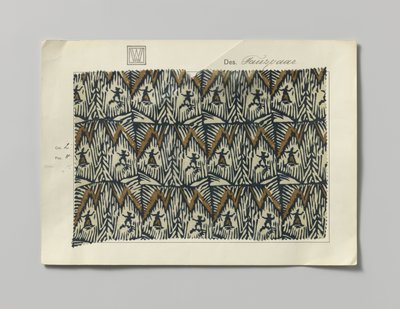 Seta stampata, disegno Tanzpaar da Wiener Werkstätte