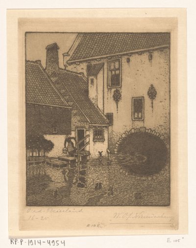 Facciata posteriore del municipio di Oud-Beijerland da Wijnand Otto Jan Nieuwenkamp (signed by artist)