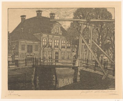 Ponte di Aris e Voorhaven a Edam da Wijnand Otto Jan Nieuwenkamp (signed by artist)