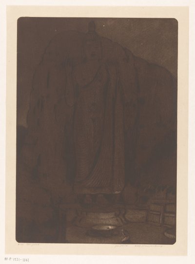 Statua del Buddha Avukana a Kekirawa in Sri Lanka da Wijnand Otto Jan Nieuwenkamp (signed by artist)