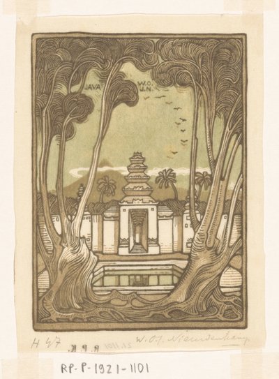 Cimitero vicino a Yogyakarta a Giava da Wijnand Otto Jan Nieuwenkamp (signed by artist)