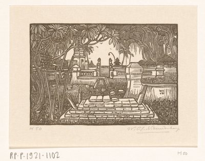 Cimitero a Singaraja a Bali da Wijnand Otto Jan Nieuwenkamp (signed by artist)