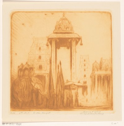 Cortile interno di un tempio in India britannica da Wijnand Otto Jan Nieuwenkamp (signed by artist)
