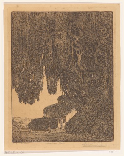 Cappella cinese nei dintorni di Semarang a Giava da Wijnand Otto Jan Nieuwenkamp (signed by artist)
