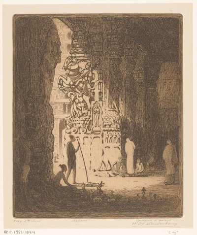 Colonne scolpite in un bazar a Madurai da Wijnand Otto Jan Nieuwenkamp (signed by artist)