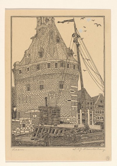Hoofdtoren a Hoorn da Wijnand Otto Jan Nieuwenkamp (signed by artist)