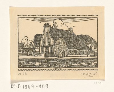Casa con facciata in legno su un canale a Edam da Wijnand Otto Jan Nieuwenkamp (signed by artist)