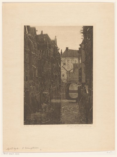 Case sul Voorstraatshaven a Dordrecht da Wijnand Otto Jan Nieuwenkamp (signed by artist)