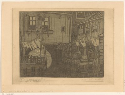 Case al porto di Enkhuizen da Wijnand Otto Jan Nieuwenkamp (signed by artist)