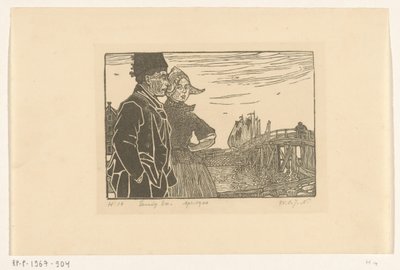Uomo e donna in costume di Volendam da Wijnand Otto Jan Nieuwenkamp (signed by artist)