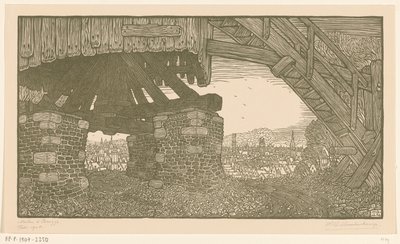 Parte inferiore di un mulino a vento a Bruges da Wijnand Otto Jan Nieuwenkamp (signed by artist)