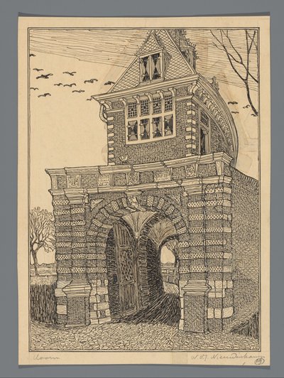 Oosterpoort te Hoorn da Wijnand Otto Jan Nieuwenkamp (signed by artist)