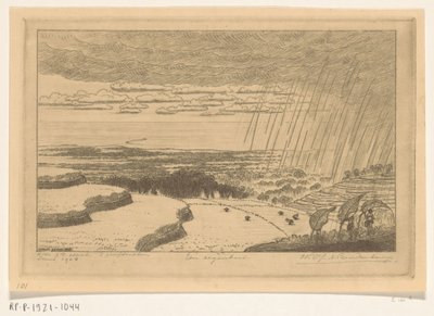 Pioggia sopra le risaie a Gitgit a Bali da Wijnand Otto Jan Nieuwenkamp (signed by artist)