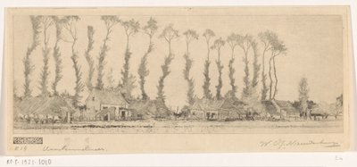 Fila di alberi dietro case nella Haarlemmermeer da Wijnand Otto Jan Nieuwenkamp (signed by artist)