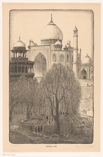 Taj Mahal, Agra da Wijnand Otto Jan Nieuwenkamp (signed by artist)