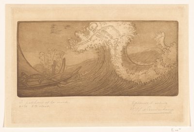Il pescatore e la morte da Wijnand Otto Jan Nieuwenkamp (signed by artist)