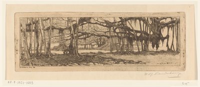 Alberi di waringin in un giardino a Buitenzorg da Wijnand Otto Jan Nieuwenkamp (signed by artist)