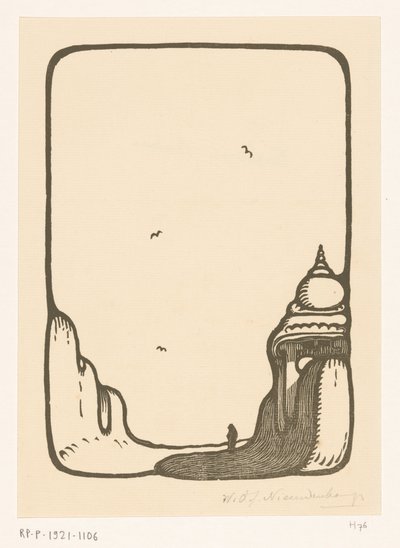 Strada verso un portale del tempio a Madurai da Wijnand Otto Jan Nieuwenkamp (signed by artist)