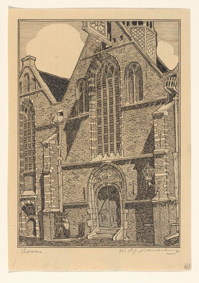Facciata occidentale della Noorderkerk a Hoorn da Wijnand Otto Jan Nieuwenkamp (signed by artist)