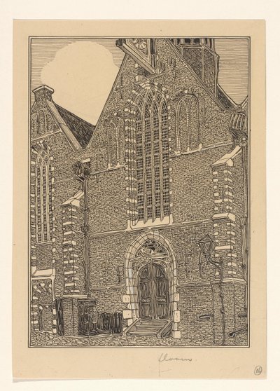 Facciata occidentale della Noorderkerk a Hoorn da Wijnand Otto Jan Nieuwenkamp (signed by artist)