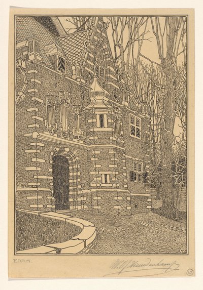 Portale meridionale della Grote o Chiesa di San Nicola a Edam da Wijnand Otto Jan Nieuwenkamp (signed by artist)