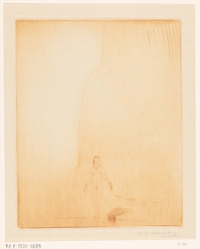 Ragazza che fa il bagno sulla riva del Gange a Benares da Wijnand Otto Jan Nieuwenkamp