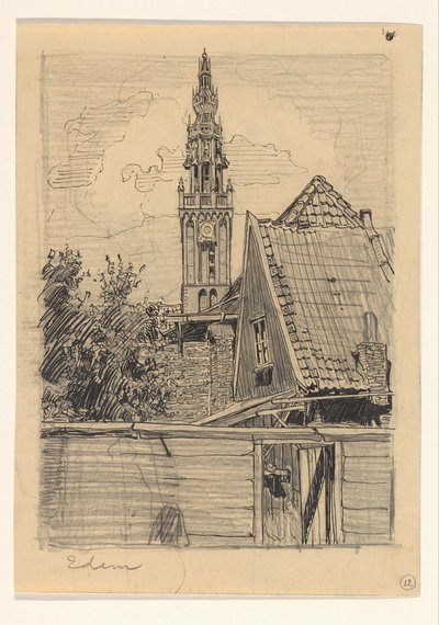 Veduta della Torre del Gioco della chiesa di Nostra Signora a Edam da Wijnand Otto Jan Nieuwenkamp