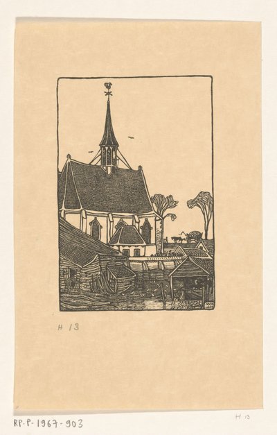 Chiesa con cimitero a Spaarndam da Wijnand Otto Jan Nieuwenkamp