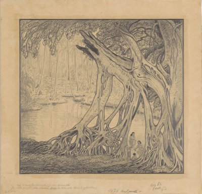 Foresta tropicale con bagnanti da Wijnand Otto Jan Nieuwenkamp