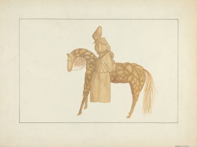 Bambola di Bucce di Mais a Cavallo da Wilbur M Rice