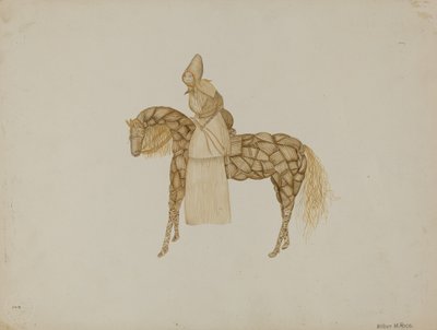 Bambola di pannocchia su cavallo da Wilbur M Rice