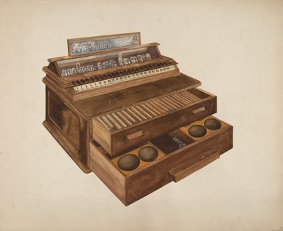 Registratore di cassa in legno da Wilbur M Rice