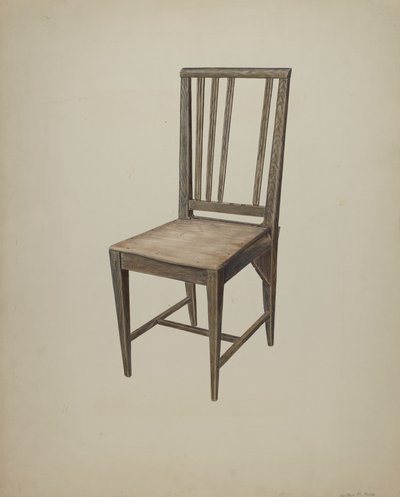 Sedia Dritta in Legno da Wilbur M Rice