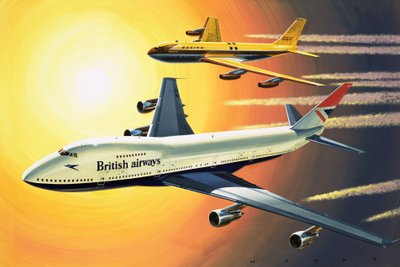 Boeing 747 con Boeing 707 sullo sfondo da Wilf (20th century) Hardy